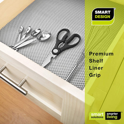 Smart Design Premium Grip Shelf Liner - 12 Inch x 20 Feet - Non Adhesive, Strong Grip Bottom, Easy Clean Kitchen Drawer, Cabinet, Cupboard Dresser Protector Cover, Non Slip Rubber Mat - Taupe