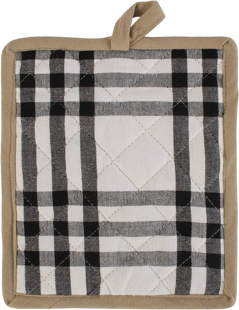 DII Home Sweet Farmhouse Collection Kitchen, Oven Mitt/Pot Holder/Dishtowel Set, Black, 4 Piece