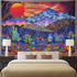 Trippy Tapestry Mountain Tapestry Psychedelic Sun Tapestry Colorful Mushroom Tapestry Hippie Waves Abstract Wall Tapestry for Bedroom Living Room