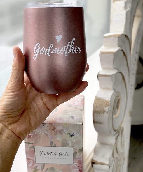 Lovely Godmother Gifts From Godchild 12oz Wine Glass Tumbler Godparent Proposal Announcement Gift Idea Perfect Baptism Keepsake Coffee Mug