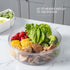 Round Plastic Divided Serving Tray with Lids, Snack fruit tray, 5 Compartment Round Food Storage Lunch Organizer, food storage lunch storage box, vegetarian candy snack party appetizer tray