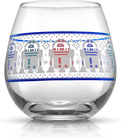 JoyJolt Star Wars„¢ Ugly Sweater Stemless Glasses. Set of 4 Large 15oz Stemless Glass Drinking Glasses, Star Wars Kitchen Glasses. Star Wars Gifts for Men or Women, Star Wars Collectibles for Adults
