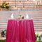 AMZLOKAE Sequin Tablecloth Round 72 Inch Hot Pink Glitter Table Cloths for Parties Dessert Tablecloth Round Sparkle Dining Table Cover Wedding Tablecloth