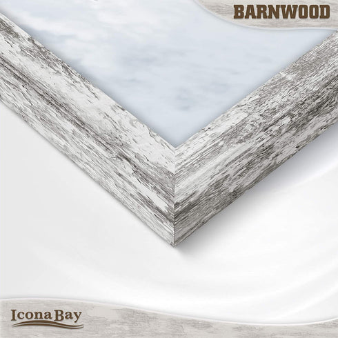 Icona Bay 5x7 Picture Frame (Pony Gray, 3 Pack), Country Rustic Style 5 x 7 Photo Frame, Table Top or Wall Mount, Barnwood Collection