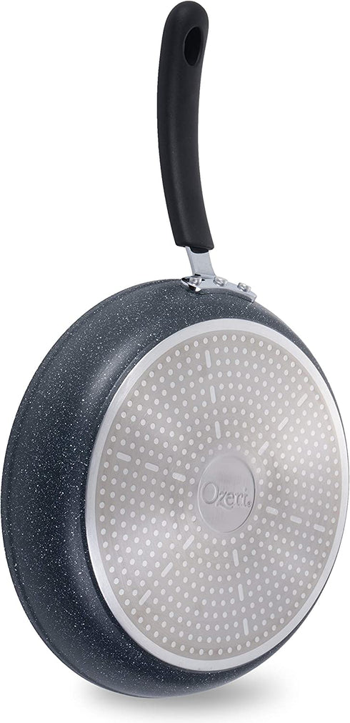 12" Stone Earth Frying Pan by Ozeri, with 100% APEO & PFOA-Free Stone-Derived Non-Stick Coating from Germany, Anthracite Gray