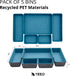 Teeo Felt Drawer Organizer Container Caddy Jewelry Tray Makeup Storage Organizers Home Office Desk Cosmetic Bins Dividers Box Compartment Nursery Bedroom Closet Organization, Pack of 5, Turquoise