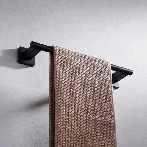 Miyili Matte Black 12-Inch Towel Bar SUS 304 Stainless Steel Hand Towel Holder for Bathroom or Kitchen Wall Mount, A02B30A