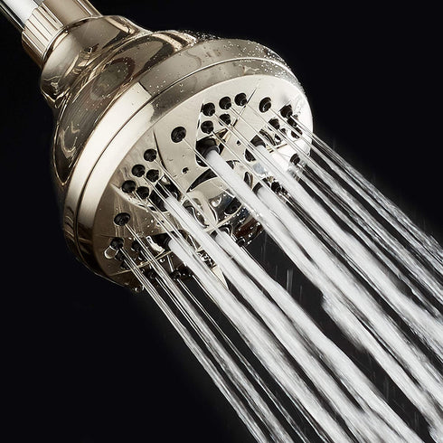 AquaDance Brushed Nickel High Pressure 6-Setting Spiral Shower Head Angle Adjustable, Anti-Clog Showerhead Jets, Tool-Free Installation-USA Standard Certified-Top U.S. Brand