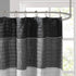 Amherst Fabric Black Shower Curtain ,Pieced Transitional Simple Shower Curtains for Bathroom , 72 X 72