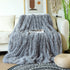 Decorative Extra Soft Faux Fur Throw Blanket 50" x 60",Solid Lightweight Fuzzy Reversible Long Hair Shaggy Blanket,Fluffy Cozy Plush Mink Fleece Comfy Microfiber Blanket for Couch Sofa Bed,Light Gray