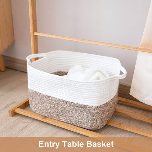Goodpick Cube Storage Bins - Shelf Baskets for Storage Toys Storage Basket Towel Book Cloth Storage Bins for Office Woven Basket for Shelves Baby Laundry Basket Closet Storage Basket, 13.4''x9.8''x9''