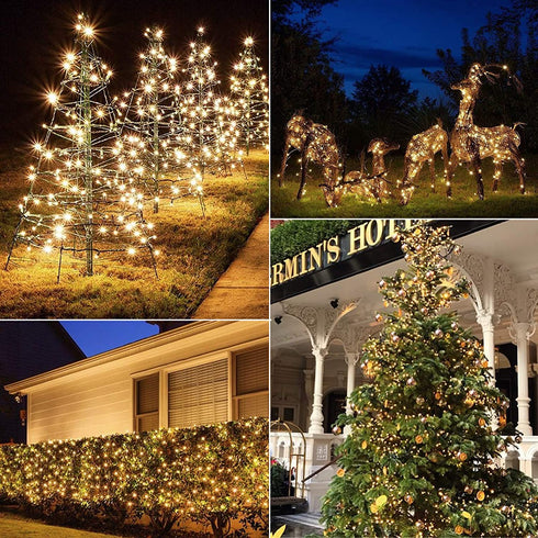 Battery Operated Christmas Lights 2 Pack 17.7 Feet 50 LED Clear Mini String Lights with 8 Modes Waterproof Tree Lights for Xmas Outdoor Indoor Holiday Party Garden Decor, Warm White