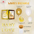 Gold Gender Reveal Party Decorations Set for Boy, Girl - 49 Pcs Clear Baby Boxes with Letters for Baby Shower Decorations for Girl and Boy - 1st Birthday Party Decoration