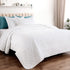 Lucian White Quilt Set Twin Size, Geometric Pattern Stitched Bedspread, Lightweight Breathable Summer Comforter Coverlet Sets for All Season, 1 Quilt (68"x86") and 1 Pillow Sham