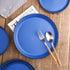 Stone Lain Albie Stoneware Dish Set, 4 Salad Plates, Blue and Black
