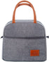 Zoforthon Lunch Bag Reusable Bag for Lunch Box Portable Tote Double Layer Food Cooler Bag for Travel Work Picnic, Grey