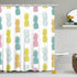 RosieLily Pineapple Shower Curtain Fruit Shower Curtain Summer Shower Curtain Blue Yellow Pineapple Bathroom Decor Fabric Tropical Hawaii Shower Curtain Set with 12 Hooks, 72"x 72"
