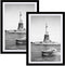 ENJOYBASICS 11x17 Picture Frame Black Poster Frame,Display Pictures 8x12 with Mat or 11x17 Without Mat,Wall Gallery Photo Frames,2 Pack