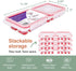 Ice Topper Plus Ice Cube Tray with 2 Attached Lids - Easy Release Ice Cube Molds, 16 Cubes per Tray, Stackable & Dishwasher Safe, 100% Food Grade Silicone, BPA Free & Recyclable