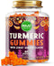 MAJU Turmeric Curcumin Gummies 60ct, Zingy Ginger Taste, Black Pepper Extract for Enhanced Absorption and Potency, Use for Joints, Inflammation & Pain Support, Tumeric Gummies for Adults and Kids