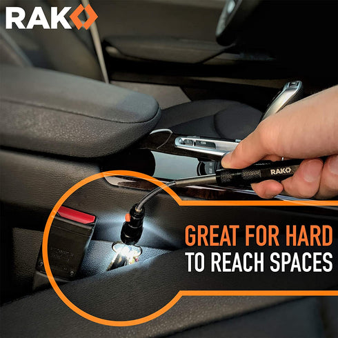RAK Magnetic Pickup Tool - Telescoping Magnet Stick with 3 LED Lights and Extendable Neck up to 22 Inches - Gifts for Dad, Husband, Truck Driver, Handy Men or Women