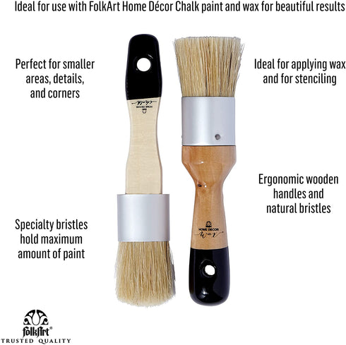 FolkArt Home Decor Chalk and Wax Brushes,