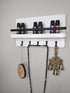 Ripple Creek Key Holder for Wall and Mail Shelf, Decorative Wooden Wall Rack for Keys, Letters, Bills - Pine Wood Unique and Industrial Decor, Perfect for Entryway, Kitchen (Washed White, Large)