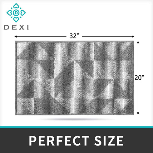 DEXI Indoor Doormat, Non Slip Absorbent Resist Dirt Entrance Rug, 20x32 Machine Washable Low-Profile Inside Floor Door Mat