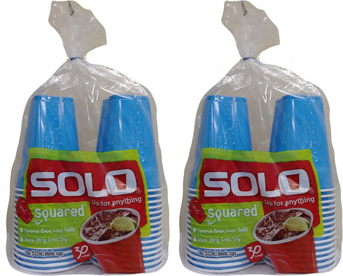 SOLO Squared Cups, 18 Oz, Summer Blue, 60 Count