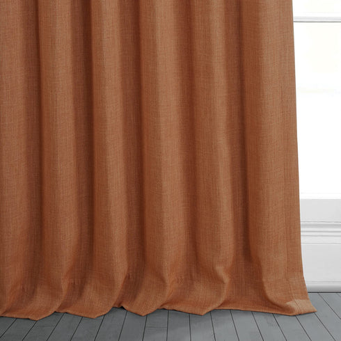 HPD Half Price Drapes BOCH-LN185-P Faux Linen Room Darkening Curtain (1 Panel) 50 X 96, BOCH-LN18517-96, Desert Orange