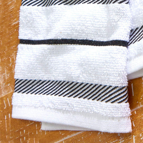 KitchenAid Albany Kitchen Towel Set, Set of 4, Black 4 Count