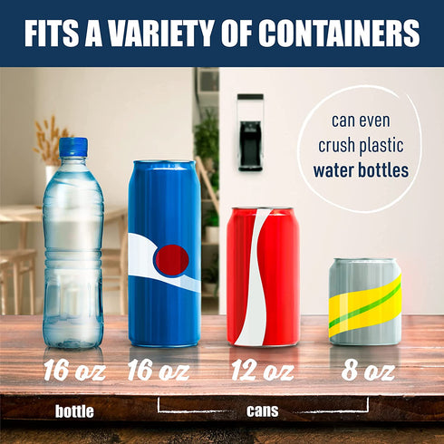 Mckay 16 oz. Metal Can Crusher, Heavy-Duty Wall-Mounted Smasher for Aluminum Seltzer, Soda, Beer Cans and Bottles for Recycling, Gadgets for Home - Black