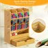 Bamboo Pen Organizer for Desk Pencil Wooden Multi-Functional Stationary Holder with 14 Compartments for Home Office Art Supply by FURNINXS