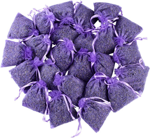 French Lavender Sachets for Drawers and Closets Fresh Scents, Home Fragrance Sachet, Pack of 24, Purple, LV-S-C-24-1