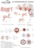 VIDAL CRAFTS Rose Gold Baby Shower Decorations for Girl, It's a Girl Banner, BABY Girl Foil Balloons, 36 Pieces Rose Gold Balloon Arch, Confetti Balloons, Paper Fans, Rose Gold and White Theme Décor
