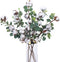 6pcs 23.5" Cotton Stems 4 Cotton Heads with Eucalyptus Leaves for Home Farmhouse Style Floral Decoration