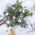 6pcs 23.5" Cotton Stems 4 Cotton Heads with Eucalyptus Leaves for Home Farmhouse Style Floral Decoration