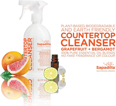 Sapadilla Grapefruit + Bergamot Dish Soap, Hand Soap & Countertop Cleanser, Variety Pack