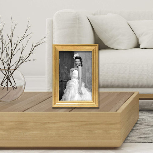 Lawrence Frames Sutter Burnished Picture Frame, 4 by 6-Inch, Gold