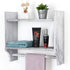 BTY Wood Towel Rack Bathroom Shelves with Towel Bar, Farmhouse Torched 2-Tier Wall Mounted Bathroom Rack Holder Hanging Storage Organizer with Shelf for Kitchen, Bathroom - Rustic Grey