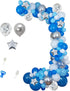 Blue Balloon Arch Kit 107+ pcs - 16 Ft Blue Balloon Garland Kit Dark Blue Balloons Water Blue White Chrome Silver Star Balloon Baby Shower Balloons Boy Birthday Party Globos Azules WF