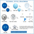 Blue Balloon Arch Kit 107+ pcs - 16 Ft Blue Balloon Garland Kit Dark Blue Balloons Water Blue White Chrome Silver Star Balloon Baby Shower Balloons Boy Birthday Party Globos Azules WF