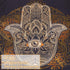 QCWN Spiritual Tapestry,Psychedelic Trippy Tapestry Black Gold Hamsa Hand Tapestry Mandala Medallion Bohemian Tapestry Evil Eye Hamsa Hand Blessing Home Good Luck Wall Tapestry for Bedroom Aesthetic