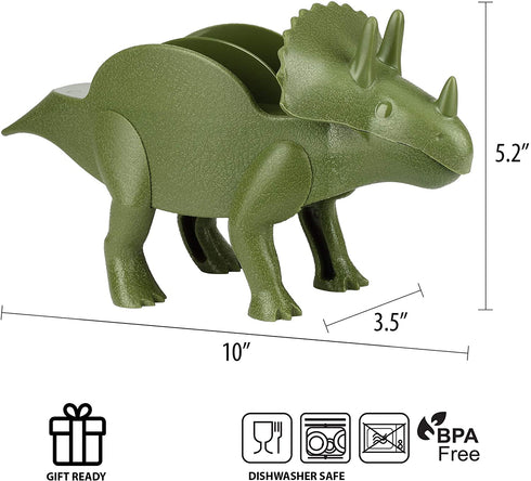 Funwares TriceraTaco Holder Ultimate Dinosaur Taco Stand, Holds 2, Green