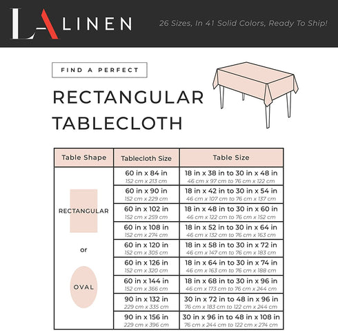 LA Linen Polyester Poplin Washable Rectangular Tablecloth, Stain and Wrinkle Resistant Table Cover 60x126, Fabric Table Cloth for Dinning, Kitchen, Party, Holiday 60 by 126-Inch, Hot Pink
