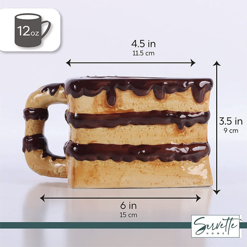 Funny Ceramic Coffee Mug 12oz - Slice of Cake
