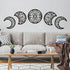 ASMANNA 5 Pieces Moon Decoration Wall Decoration Wooden Moon Phase Wall Hanging Bohemian Style Bedroom Home Wall Decor Bohemian Lunar Aesthetic Art for Bedroom Living Room Dorm Apartment Office(black)