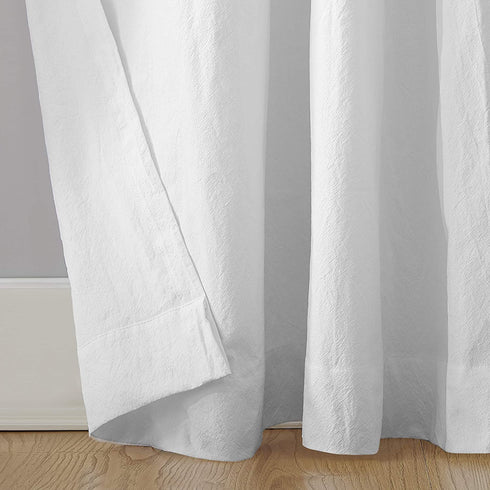Archaeo 54874 Washed 100% Cotton Twist Tab Curtain, 52" x 84" Panel, White