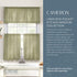 Elrene Home Fashions Cameron Linen Tier Curtains, 30" W x 24" L Each (Set of 2 Tiers), Sage Green