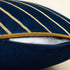 Avigers 20 x 20 Inch Navy Blue Gold Striped Geometric Lines Embroidery Velvet Cushion Case Luxury Modern Throw Pillow Cover Decorative Pillow for Couch Living Room Bedroom Car 50 x 50cm